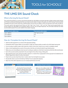 NA Tools for Schools Ling Six Sound Check Instructions